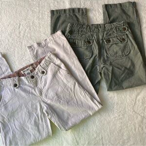 Vintage Cherokee Pants Green Tan bundle size 8 cotton Low rise